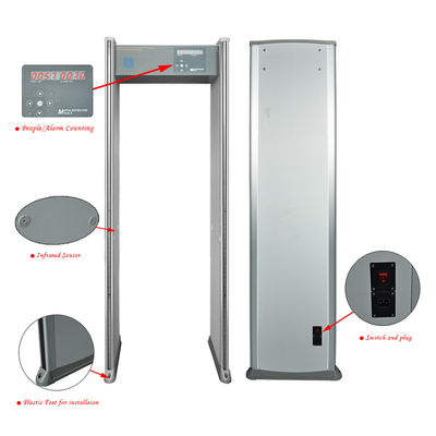 6 zones walk through door frame metal detector gate