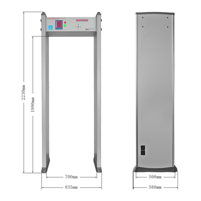 6 zone Metal Detector Door Econocial Style Model XLD-II