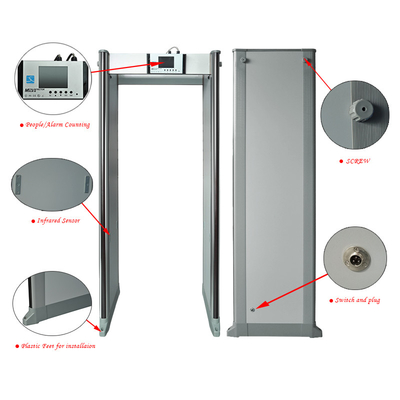 24 Zones Walk Through Metal Detector Door, Archway Metal Detector For Railway Station Security