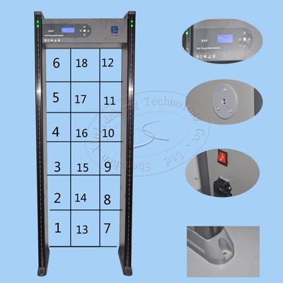 2022 best-selling models 18 zones walking metal detectors airport building gymnasium security inspection tool