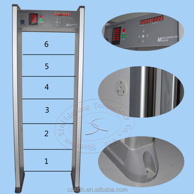 2022 best-selling models walk-through metal detector door 6 zones 99 sensitivity can be adjusted to customize the plug